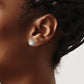 14k White Gold Real Diamond Cluster Post Earrings