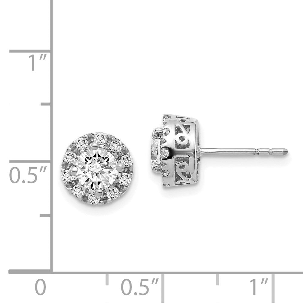 14k White Gold Real Diamond Semi-mount Stud Earrings
