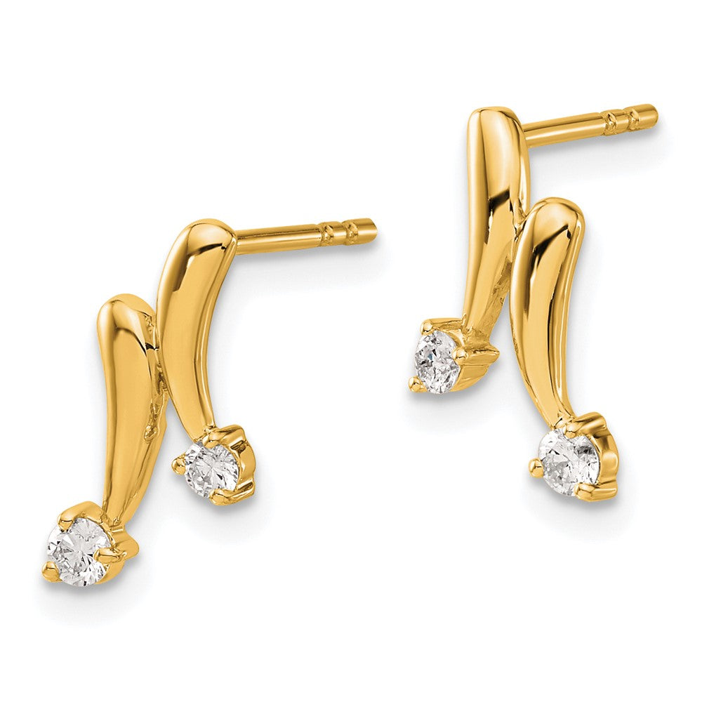 14k Yellow Gold Real Diamond Earrings