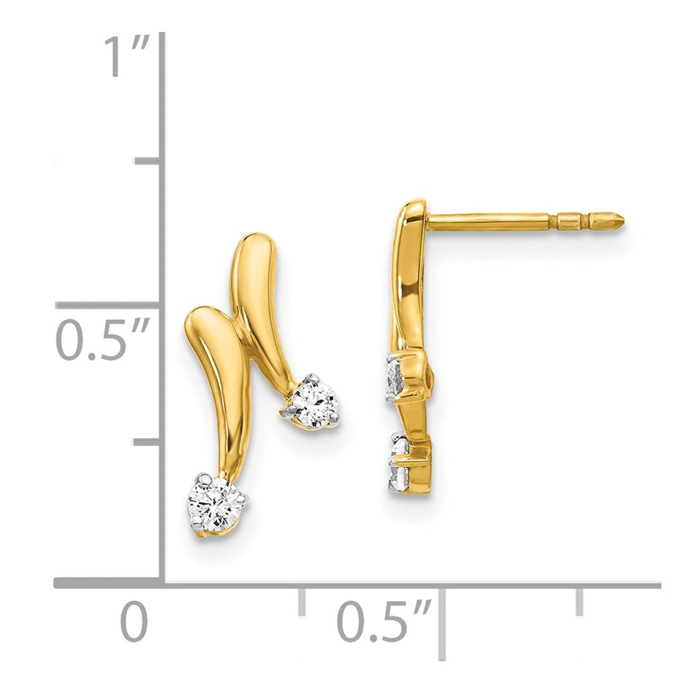 14k Yellow Gold Real Diamond Earrings