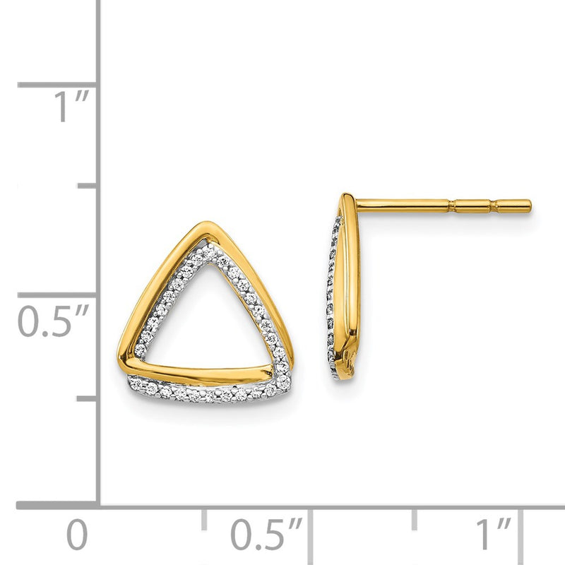 14k Yellow Gold Real Diamond Earrings