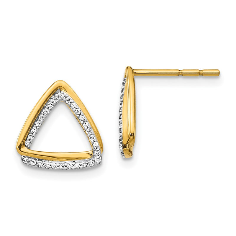 14k Yellow Gold Real Diamond Earrings