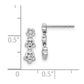 14k White Gold Real Diamond 3-flower Post Earrings EM5506-013-WA