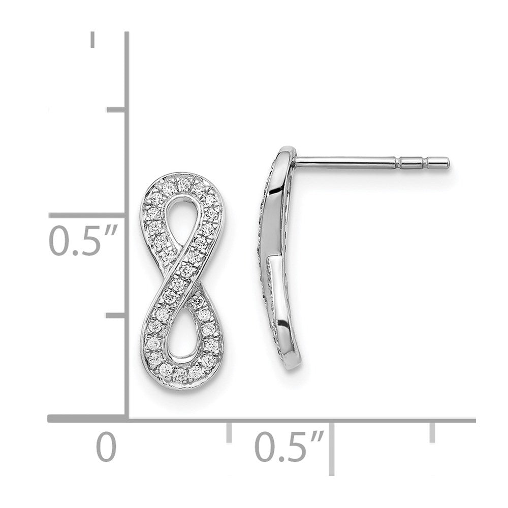 14k White Gold Real Diamond Infinity Earrings EM5513-016-WA
