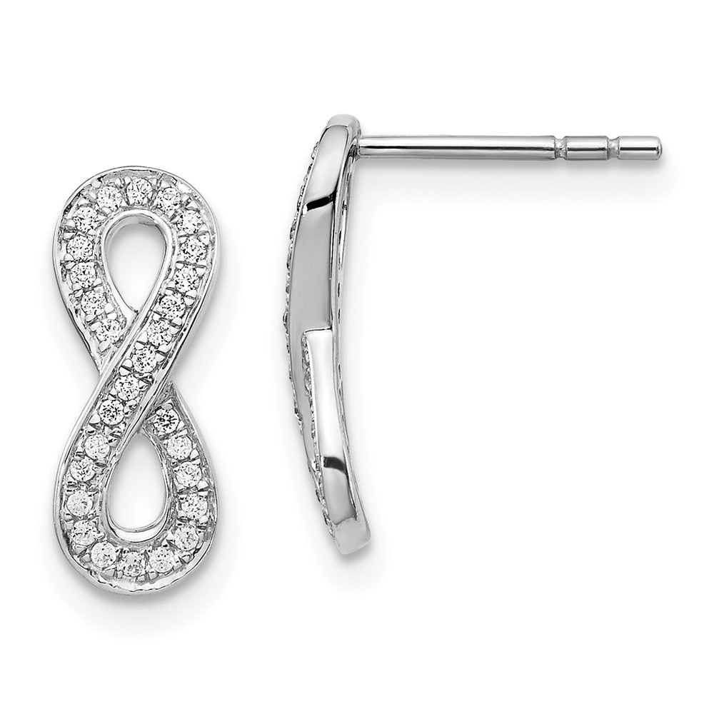 14k White Gold Real Diamond Infinity Earrings EM5513-016-WA