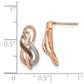 14k Rose Gold Brown and White Real Diamond Double Infinity Post Earrings