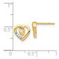 14k Yellow Gold Real Diamond Heart Post Earrings EM5520-003-YA