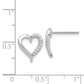 14k White Gold Real Diamond Heart Earrings EM5521-010-WA