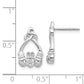 14k White Gold Real Diamond Claddagh Post Earrings EM5536-006-WA