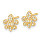 14k Yellow Gold Real Diamond Fleur de Lis Post Earrings