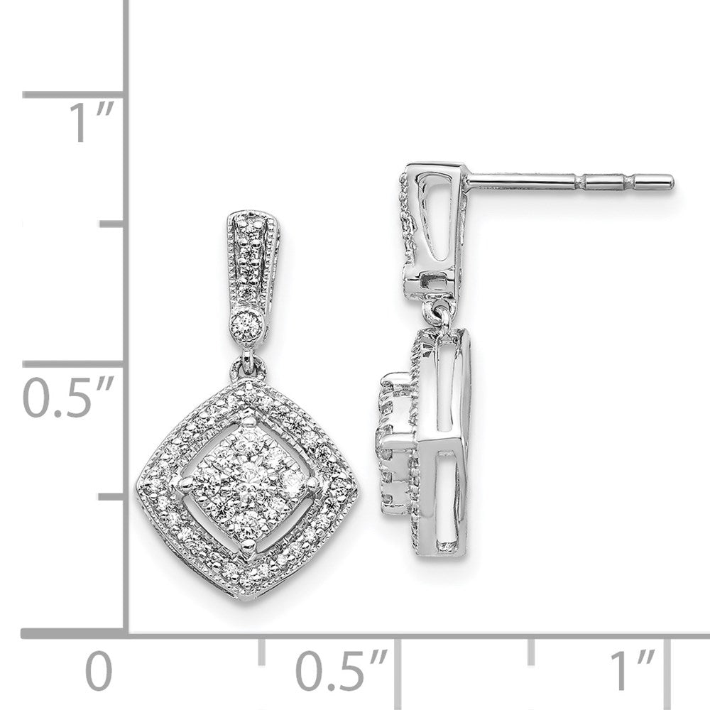 14K White Gold 1/2Ct Real Diamond Post Earrings