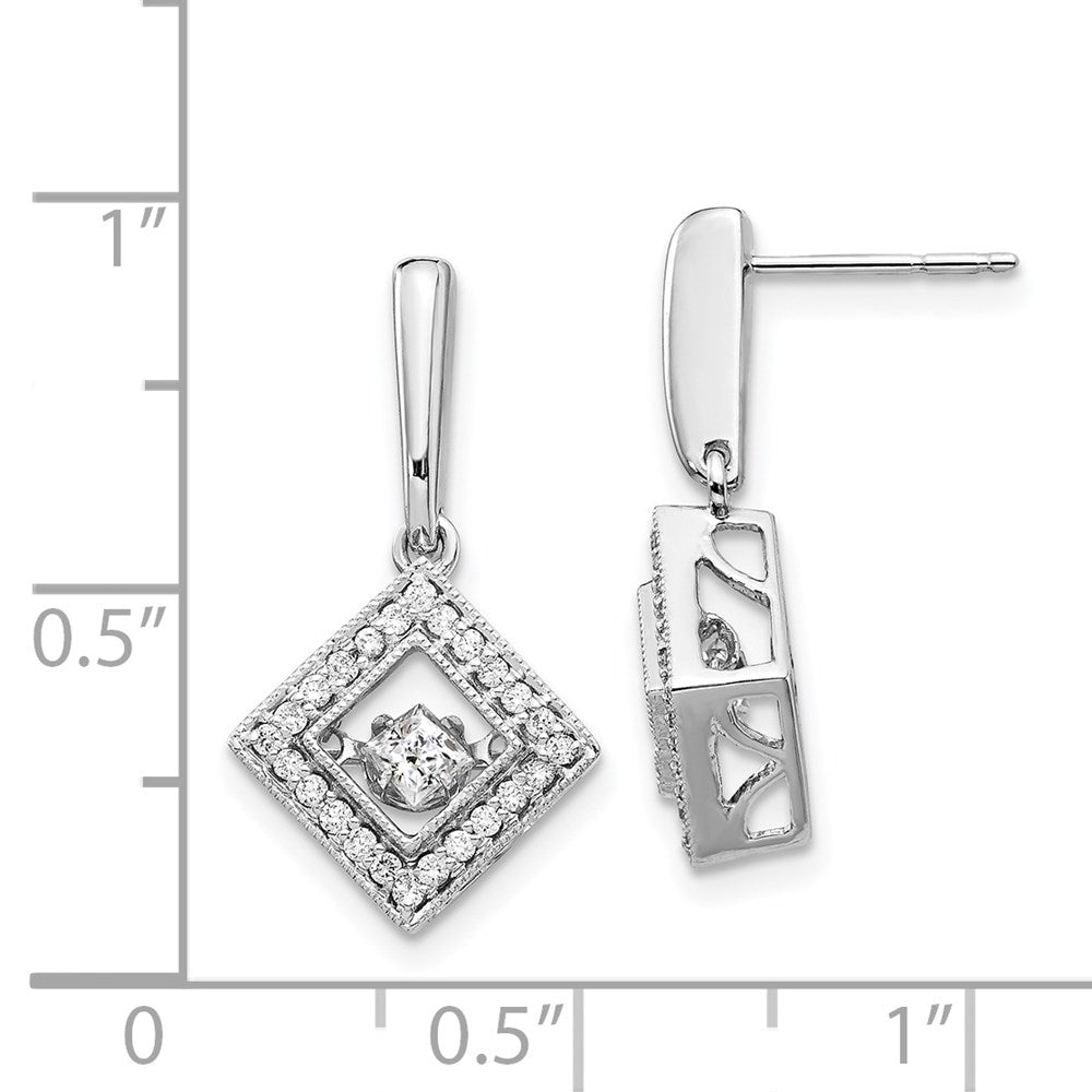 14k White Gold Vibrant Real Diamond Earrings