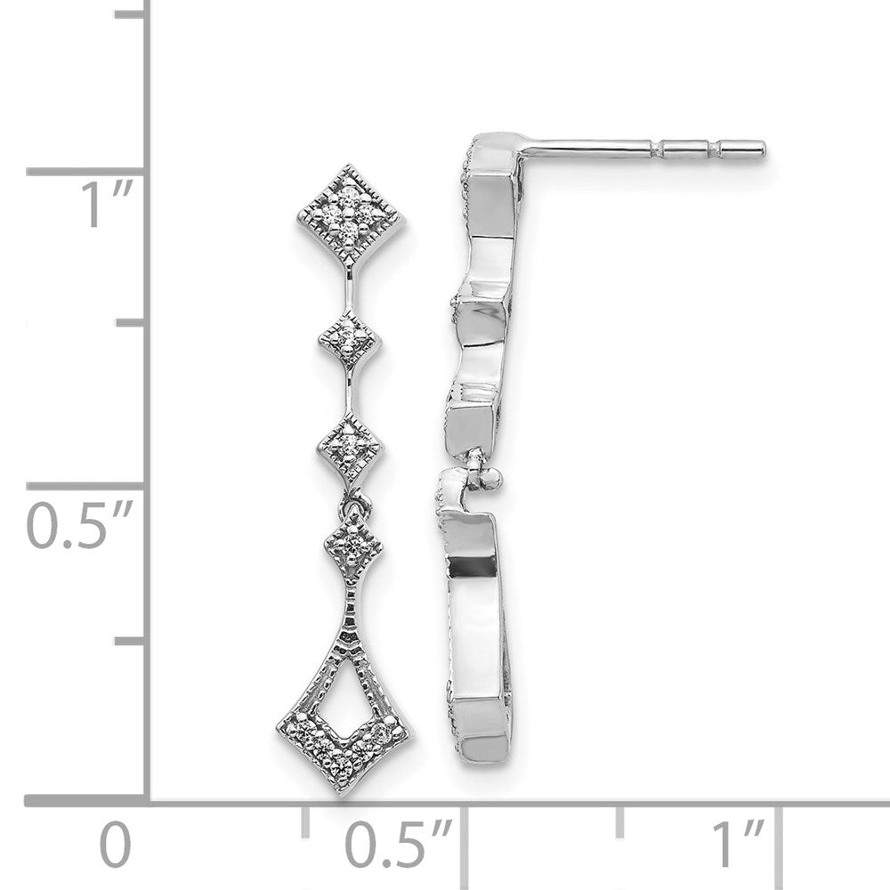 14k White Gold Real Diamond Vintage Earrings