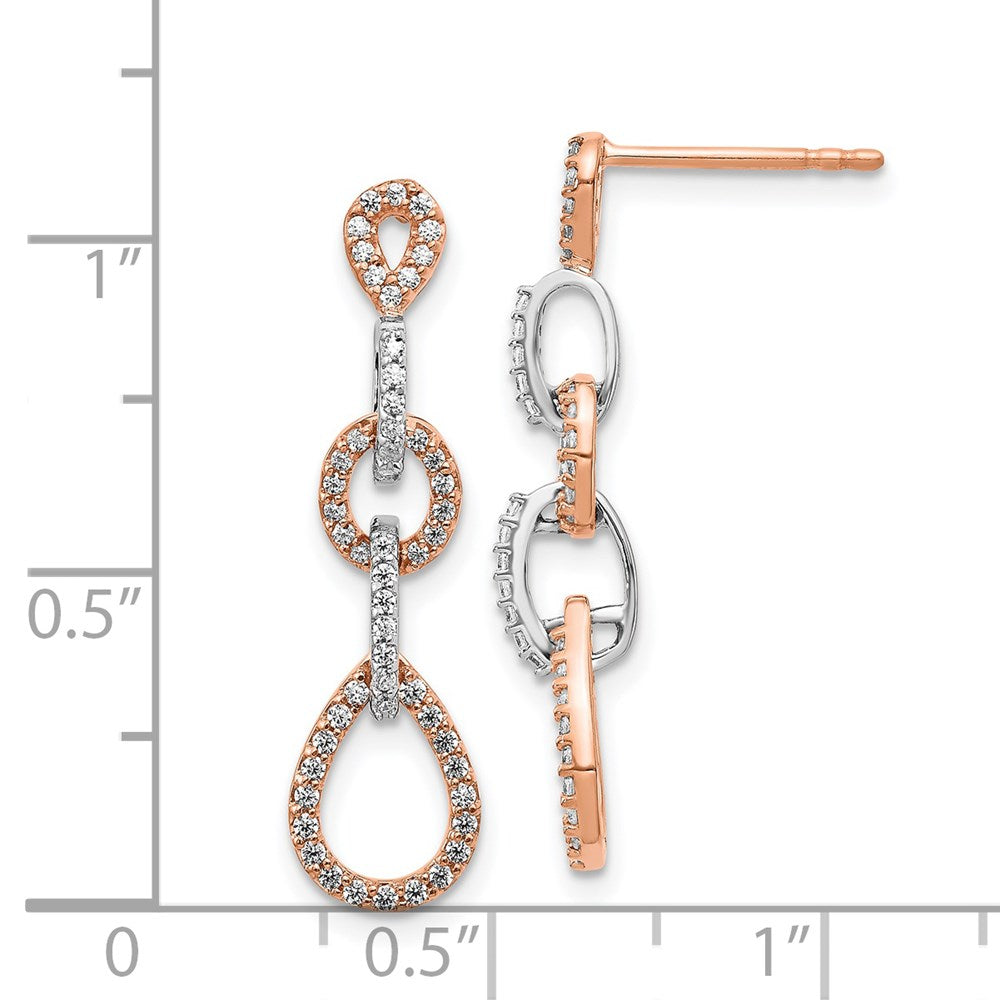 14k Yellow Gold Two-Tone Real Diamond Vintage Earrings