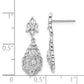 14k White Gold Real Diamond Teardrop Vintage Post Earrings EM5561-006-WA