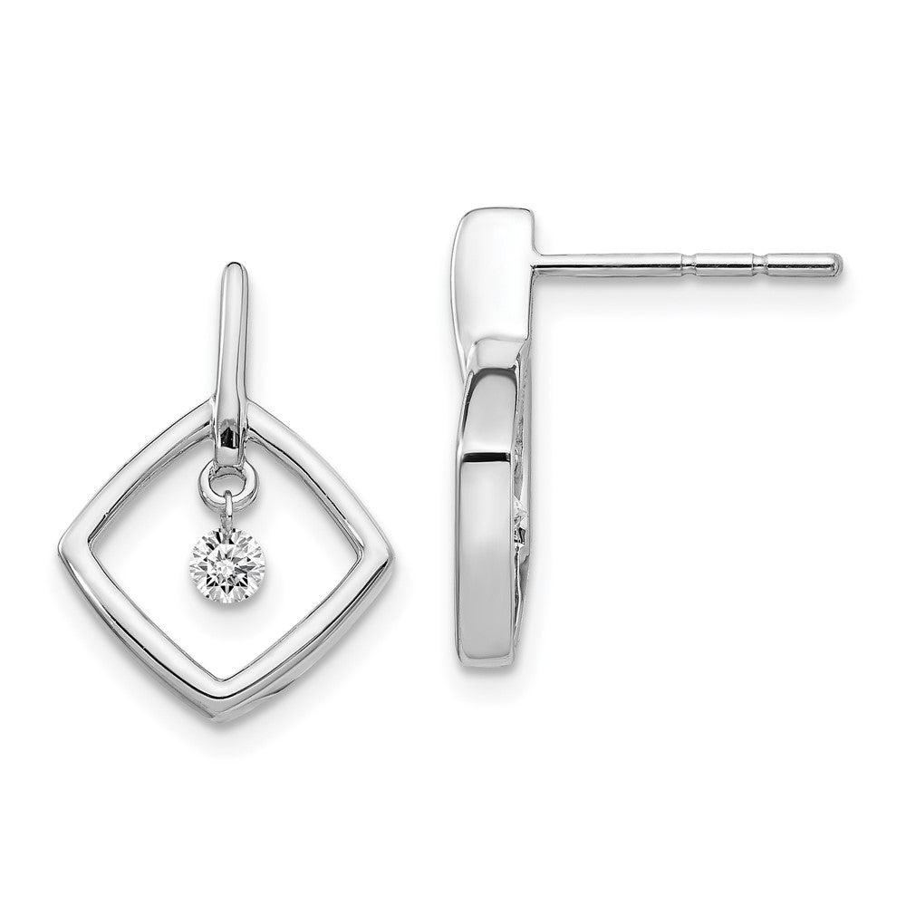 14k White Gold Real Diamond Post Earrings EM5574-013-WA
