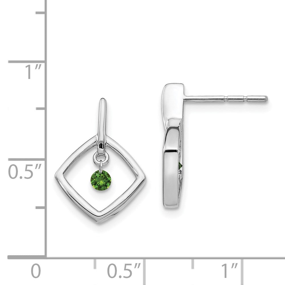 14k White Gold Green Real Diamond Earrings EM5574-GD-013-WA