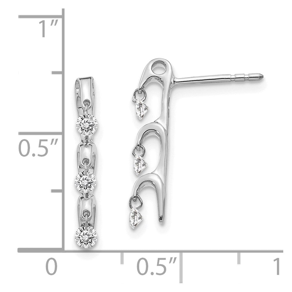14k White Gold Real Diamond Earrings