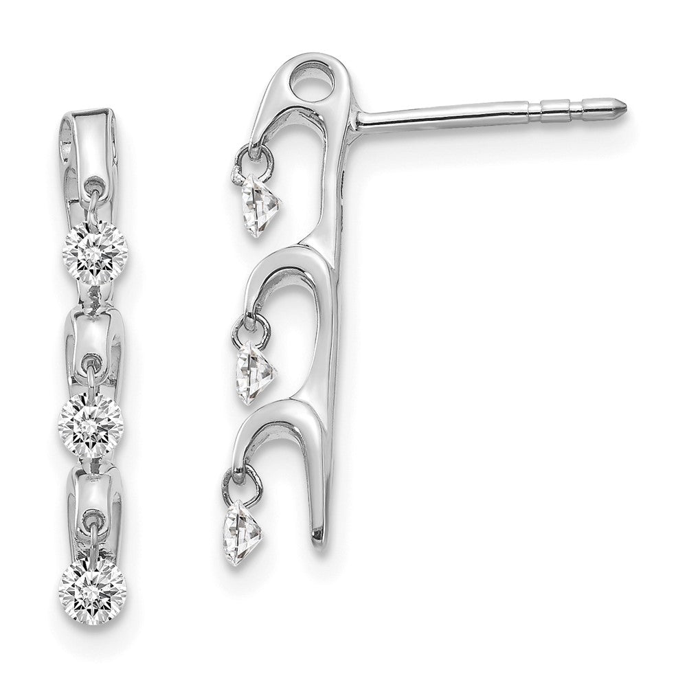 14k White Gold Real Diamond Earrings