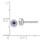 14k White Gold Real Diamond and Sapphire Halo Post Earrings EM5586-SA-007-WA