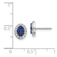 14k White Gold Real Diamond and Sapphire Oval Post Earrings EM5611-SA-013-WA