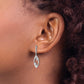 14k White Gold Polished Fancy Dangle Real Diamond Post Earrings EM6826-016-WA