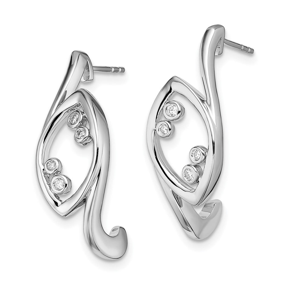 14k White Gold Fancy Real Diamond Post Earrings