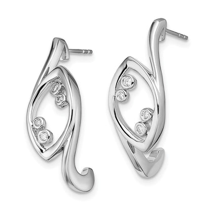 14k White Gold Fancy Real Diamond Post Earrings