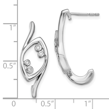 14k White Gold Fancy Real Diamond Post Earrings