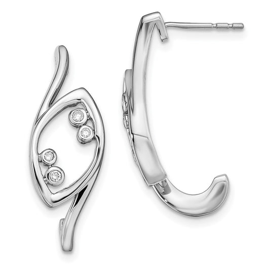 14k White Gold Fancy Real Diamond Post Earrings