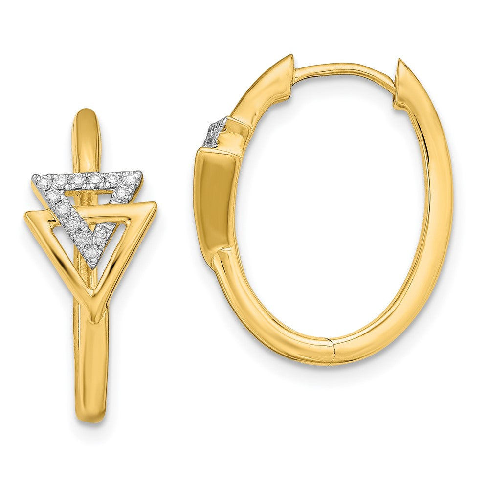 14k Yellow Gold Polished Double Triangle Hinged Hoop Earrings EM6833-009-YA