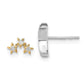 14k Yellow Gold Two-tone Moon and 3-Stars Real Diamond Mis-match Post Earrings EM6851-008-WYA
