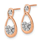 14k Rose Gold Polished Real Diamond Double Teardrop Post Earrings EM6863-020-RA