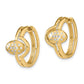14k Yellow Gold Satin/Polished Real Diamond Hinged Hoop Earrings EM6868-020-YA