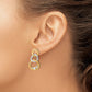 14k Yellow Gold Two-tone Polished Real Diamond Triple Circle Post Earrings