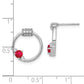 14k White Polished Real Diamond and Ruby Circle Post Earrings EM6886-RU-019-WA