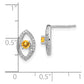 14k White Gold Polished Real Diamond and Citrine Post Earrings EM6896-CI-020-WA
