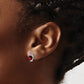 14k White Gold Garnet and Cr. Pink Sapphire Heart Earrings