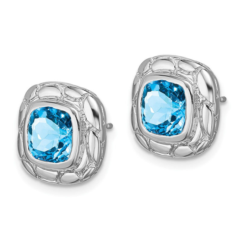 Sterling Silver Blue Topaz Earrings