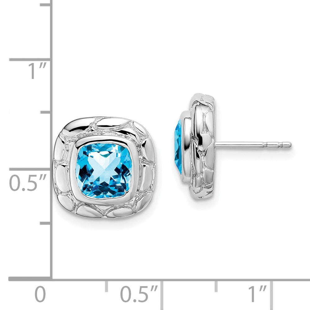 Sterling Silver Blue Topaz Earrings