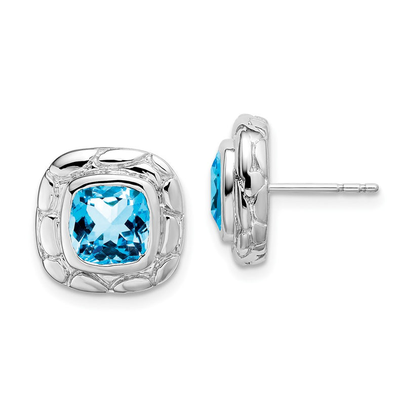 Sterling Silver Blue Topaz Earrings