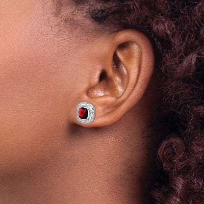 Sterling Silver Garnet Earrings