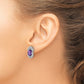 14k White Gold Amethyst and Real Diamond Post Earrings