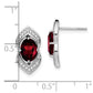 14k White Gold Garnet and Real Diamond Post Earrings EM7088-GA-014-WA
