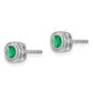 14k White Gold Emerald and Real Diamond Earrings EM7092-EM-010-WA