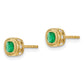 14k Yellow Gold Emerald and Real Diamond Earrings EM7092-EM-010-YA