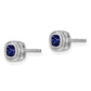 14k White Gold Cushion Sapphire and Real Diamond Earrings EM7092-SA-010-WA