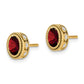 14k Yellow Gold Oval Garnet and Real Diamond Earrings