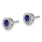 14k White Gold Sapphire and Real Diamond Earrings EM7094-SA-015-WA