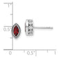 14k White Gold Marquise Garnet and Real Diamond Earrings EM7095-GA-014-WA
